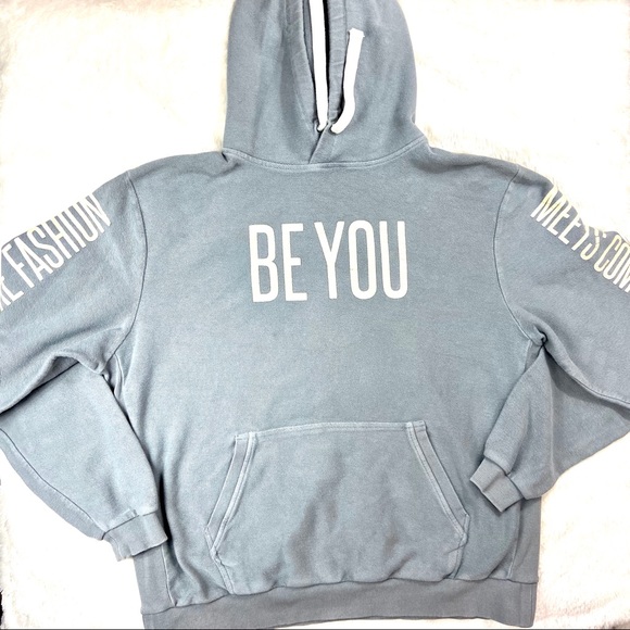 LuLaRoe Tops - LuLaRoe Rare “Be You” Oversize Heavy Cotton Hoodie